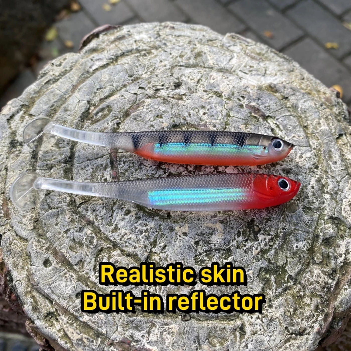 Description Picture 6 of item3D Fish Scale Soft Bait Fishing Lure Set with Lead Jig Head Hook for Bass Trout Fishing Tackle  T Tail for Saltwater Fishing