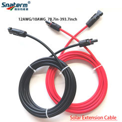 12/10AWG 4/6mm² 8.74 inch to 393.7 inch Black/Red Power Solar Extension Cable Wire with PV DC Connector Used in Solar Panel