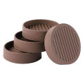 4Pcs Round Rubber Furniture Caster Cups, Anti-Sliding Furniture Pads Bed Stopper Floor Protectors