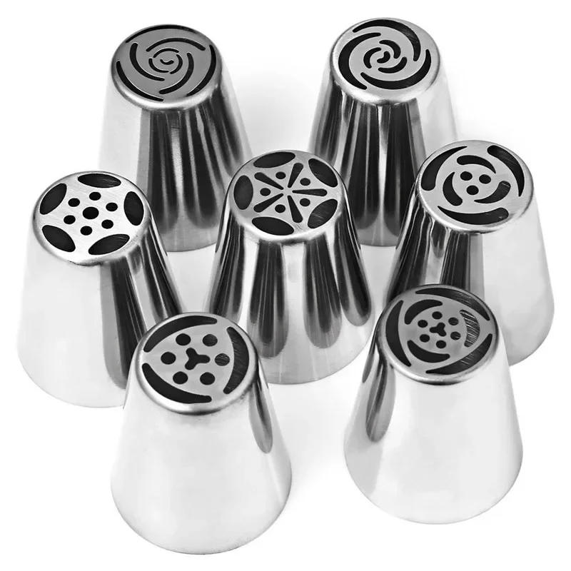 Description Picture 3 of item7pcs/lot Stainless Steel Russian Tulip Icing Piping Nozzle Cake Decoration Cream Tips DIY Cake Bakeware Tool Rose Flower LB 373