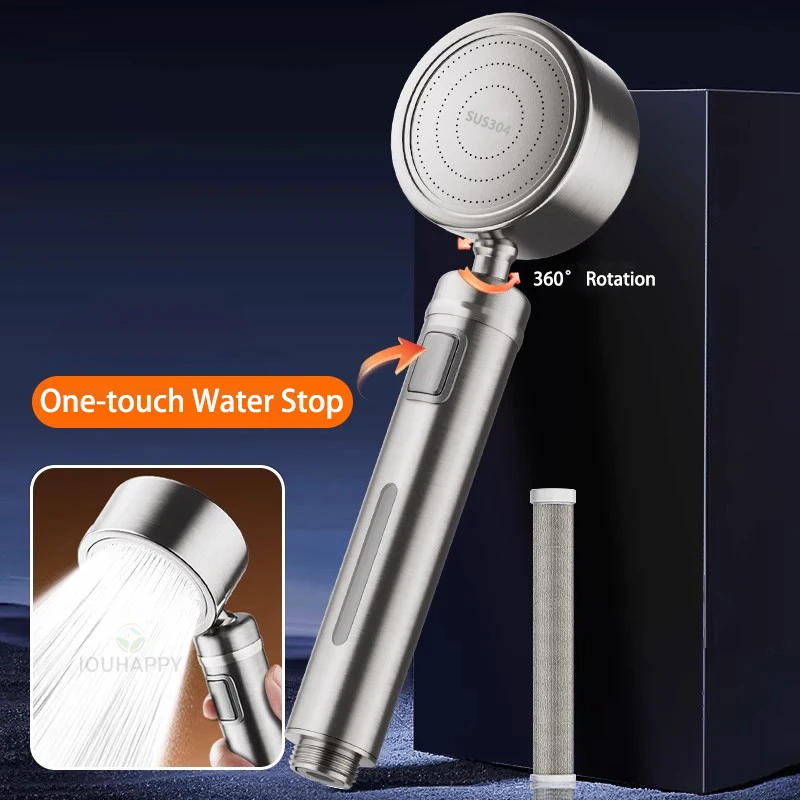 Description Picture 3 of itemPortable Shower Head High Pressure Stainless Steel Water Saving Handheld Shower Heads Large Flow Home Bathroom Accessories