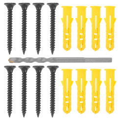 Concrete Screws Bulk Wall Fixing Tool Anchor and Set Drill with Plaster Anchors Plasterboard