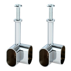2Pcs Zinc Alloy Flange Seat Wardrobe Closet Kitchen Hanging Rod Corner Bracket Support Pipe Fittings Cabinet Curtain Rod Holder