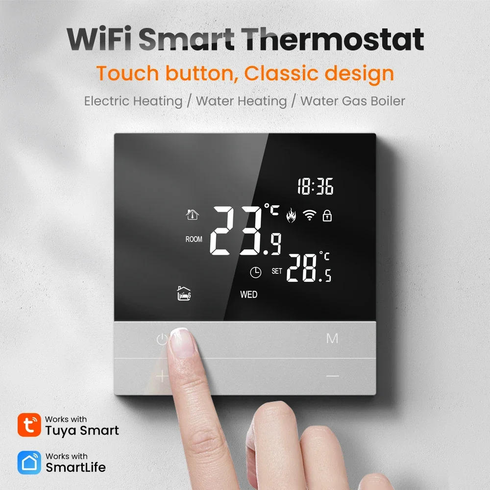 Description Picture 3 of itemTNCE Tuya WiFi Thermostat Water/Electric Floor Heating Water Gas Boiler smart Temperature Voice Remote Control Google Home Alexa