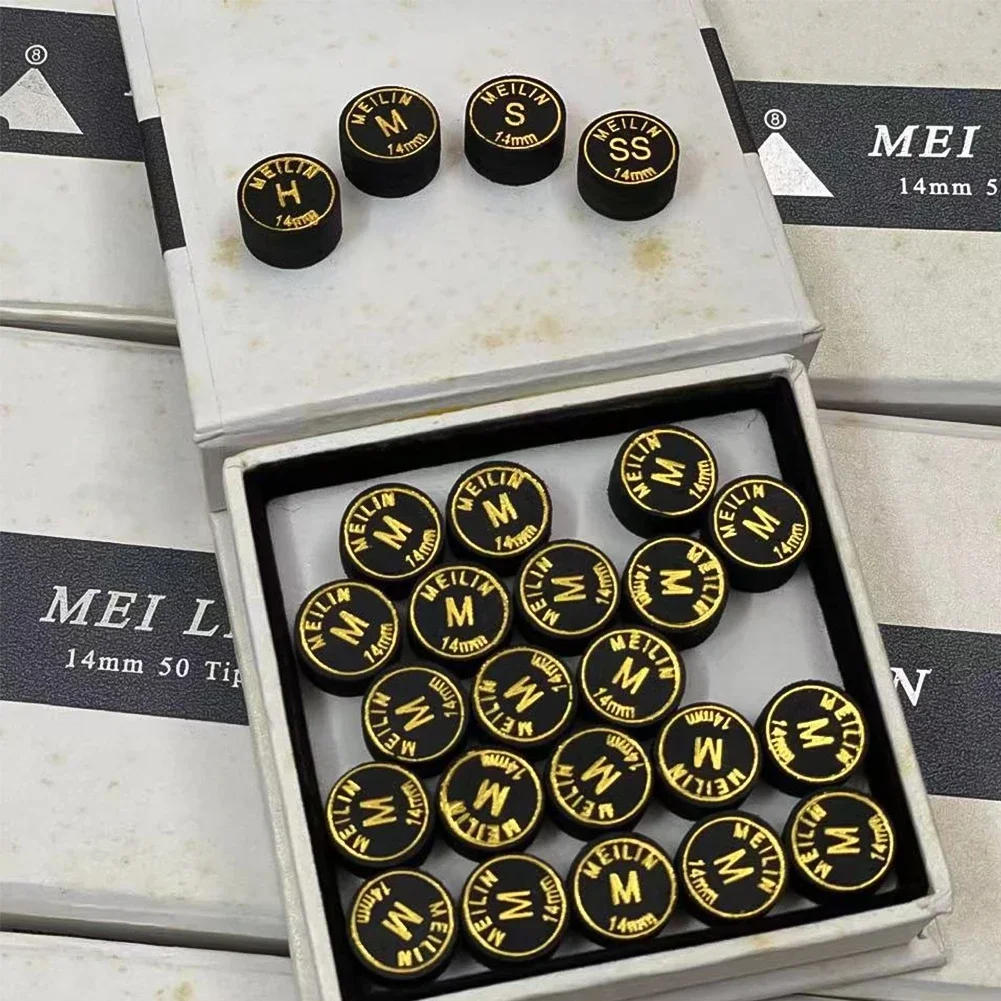 Description Picture 5 of item1PC H/M/S/SS 14mm Japan Standard Pool Cue Tip Billiard Pigskin Cue Stick Tip 9 Layers Snooker Billiard Accessories