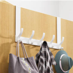 Aluminum Row Hook Behind The Door Free Punching Hanger Storage Porch Heavy Duty Wall Mount Towel Clothing Bag Holder Household