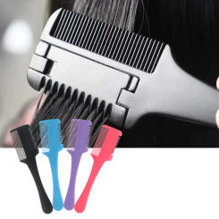 1 Pcs Multicolor Hair Cut Barber Styling Scissor Razor Magic Blade Combs Hairdressing Tools Kit Double-Sided Knife Hair Scissors