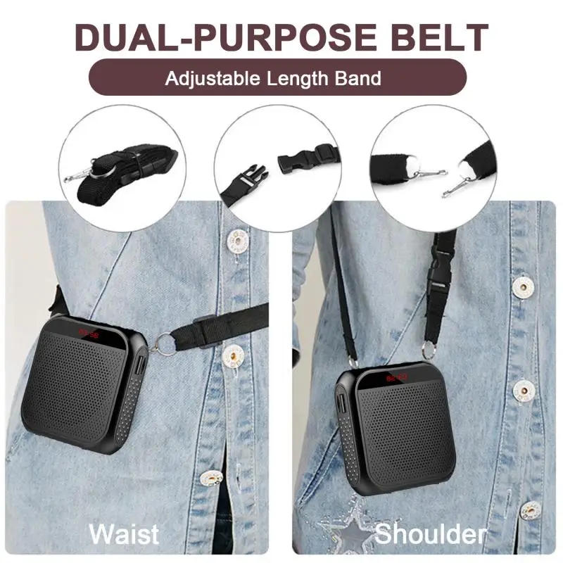 Description Picture 6 of itemMegaphone Voice Amplifier Portable Personal Voice Speaker s With Microphone Display Loudspeaker For Teachers Speech Tour Guide