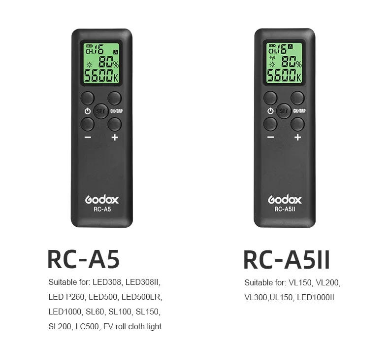 Description Picture 3 of itemGodox Wireless Remote Control RC-A5 RC-A5II RC-A6 RC-R9 For Photography Led Video Light SL-60W SL-100W SL-150W SL-200W