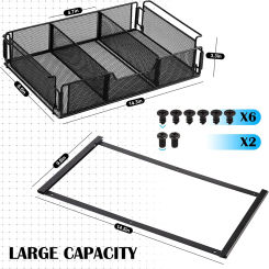 Under Desk Drawer Storage Basket Storage Organization Hidden Large Capacity Tray Portable Storage Drawer for Office Home Desk