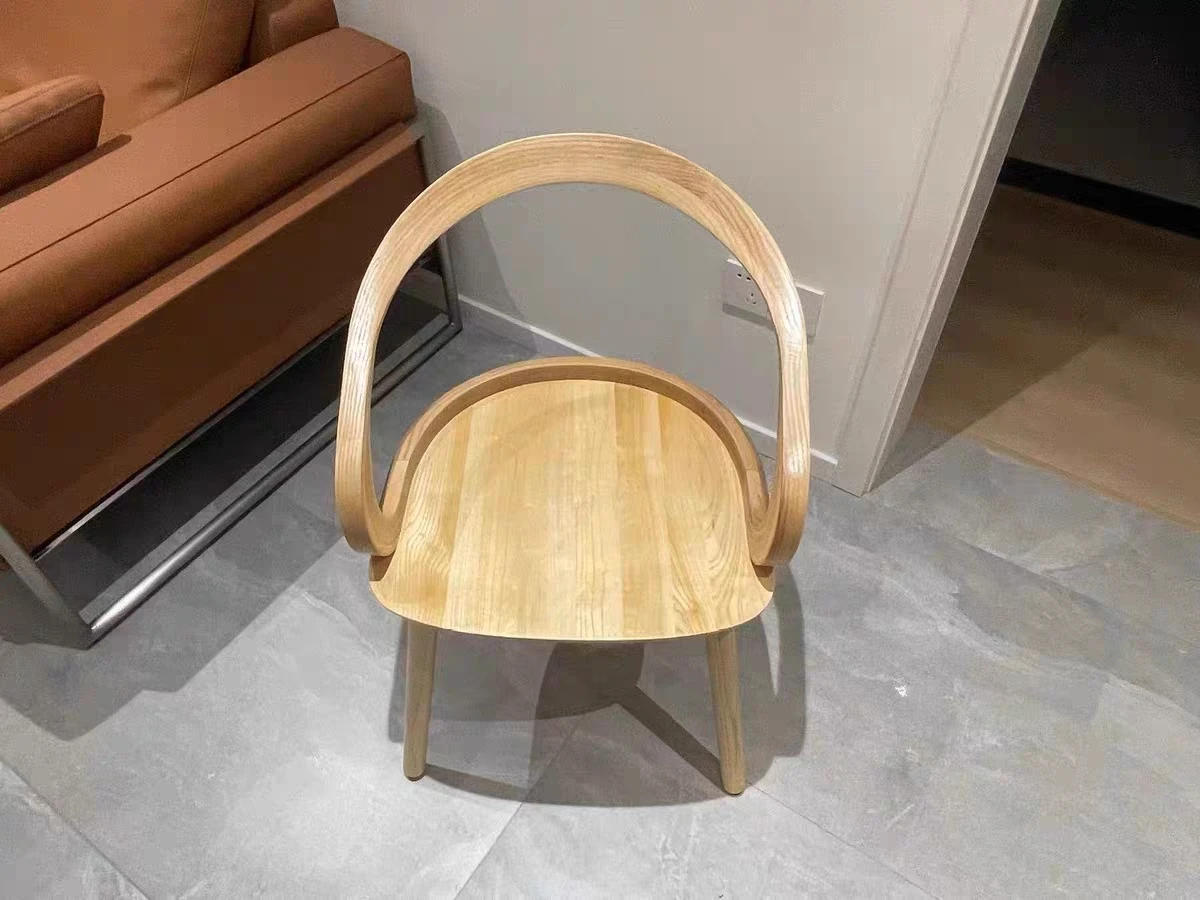 Description Picture 4 of item2 Pcs Nordic Simple All Solid Wood Ribbon Chair Home Living Room Dining Chair Home Furniture Chaise