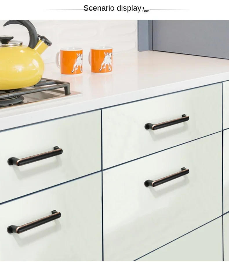 Description Picture 4 of itemZinc Alloy Black Cabinet Handles American Style Solid Kitchen Cupboard Pulls Drawer Knobs Furniture Handle Hardware