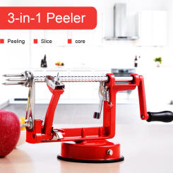 3 in 1 Fruit Peeler Slicing Machine Versatile Apple Peeler Corer Stainless Steel with Suction Base for Household Kitchen