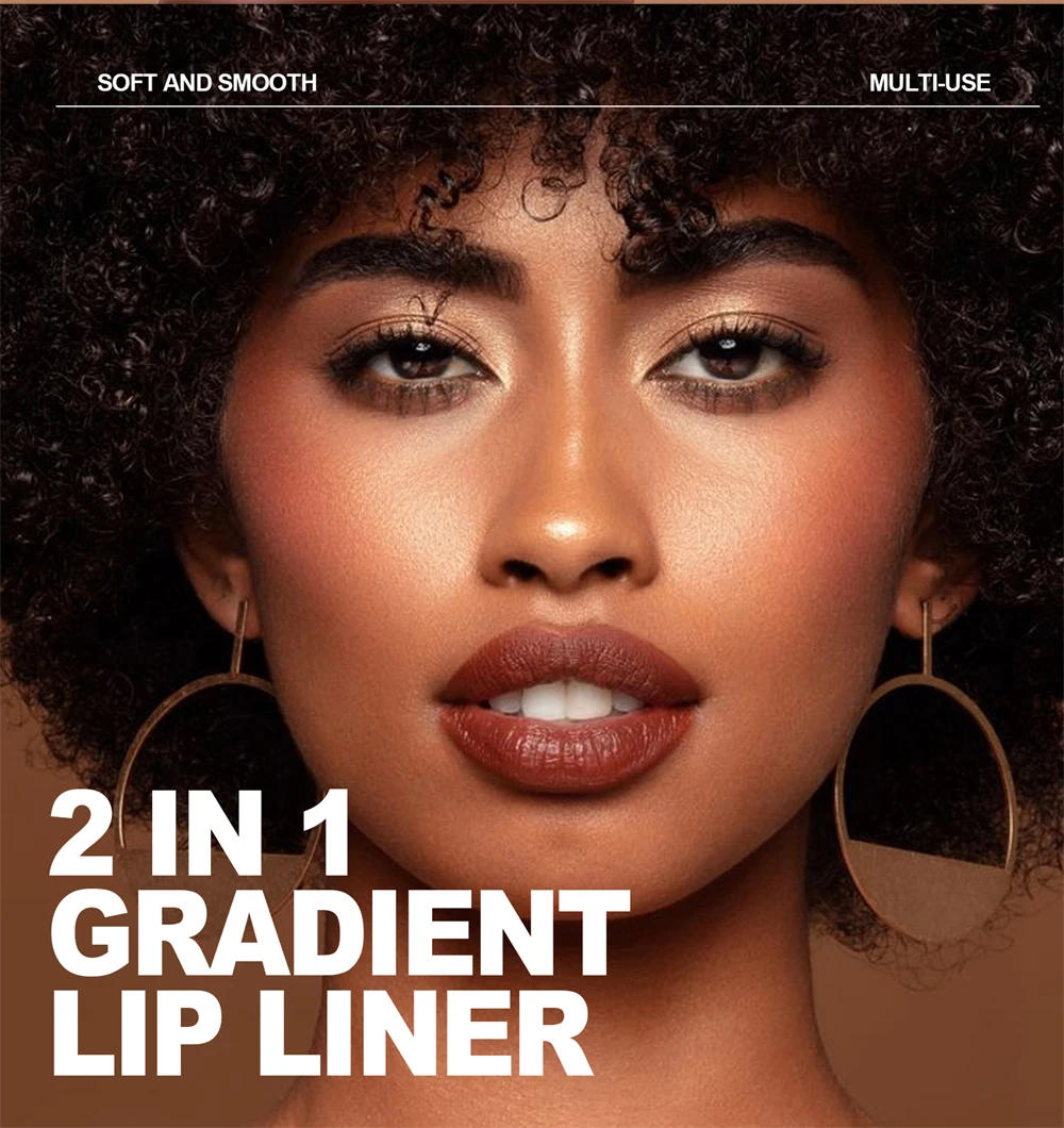 Description Picture 6 of itemDark Purple Waterproof Matte Lipliner A Dual-purpose Durable Lipstick With Tapered Tip Easy To Outline No Smudge Lip Makeup