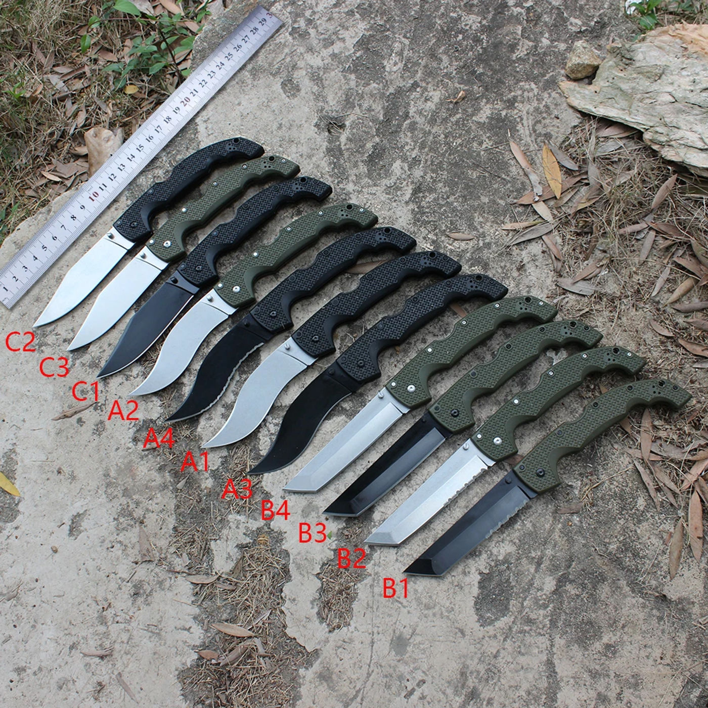 Description Picture 2 of itemLarge Voyager Cold Folding Pocket Knife Military Tactical Knives EDC Multipurpose Outdoor Survival Hunting Tanto Knife for Men