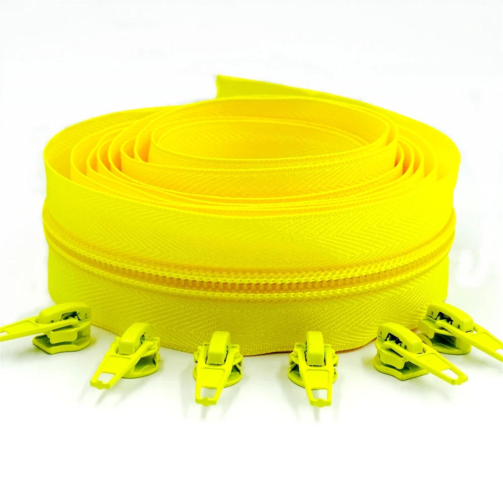 Description Picture 3 of item3# 1/2/3/5/10 Meters Long Nylon Zippers Rolls with 2/4/6/10/20 Pieces Auto-lock Zipper Slider For Tailor Sewing 20color