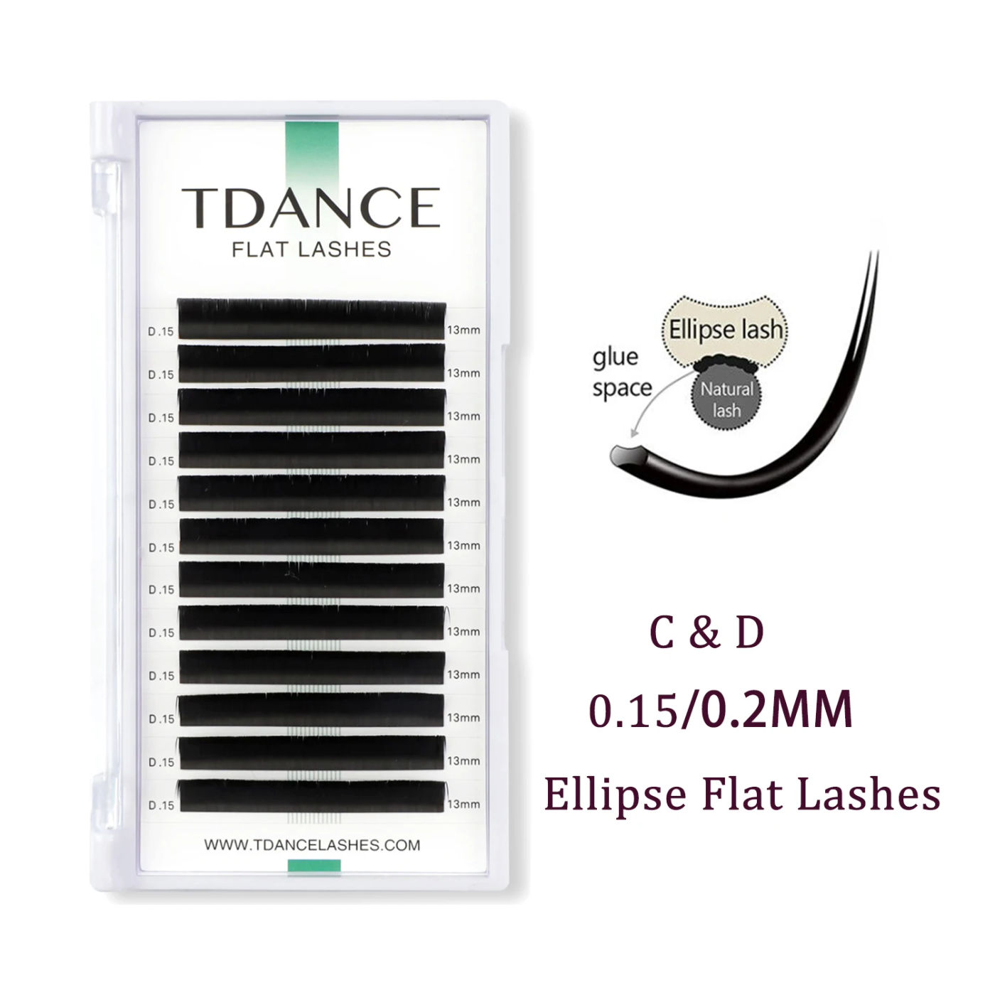 Description Picture 5 of itemTDANCE Ellipse Flat Eyelash Extension Lashes Natural 8-15 Black Soft Individual Split Tips Matte Soft Faux Mink False Eyelashes