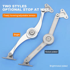 Adjustable Lid Support Hinge Folding Support Hinge Lid Stay with Soft Close Stop in Any Position for Wardrobe Cabinets Door