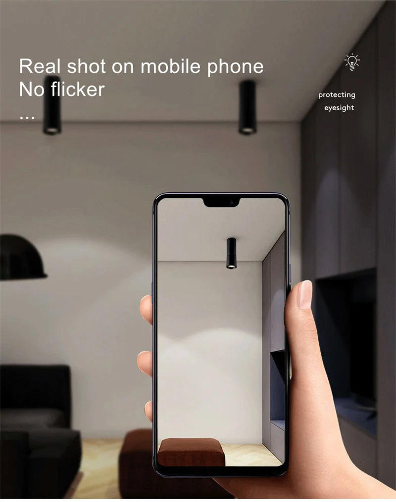 Description Picture 6 of item20W Rotating LED Downlights Spot Lights Adjustable Surface Mounted Ceiling Lamps Simpe Home Decor Spotlights Fixture AC85-265V