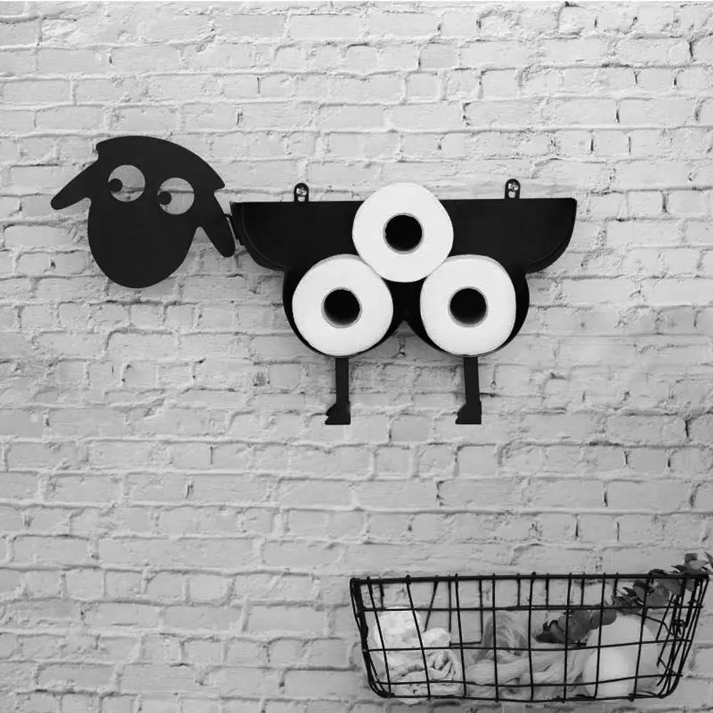 Description Picture 4 of itemMetal Sheep Shape Toilet Paper Holder Bathroom Tissue Storage Box Bathroom Decorative Roll Paper Stand Rack Kitchen Paper Shelf