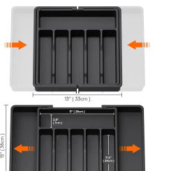 Spatula Trays Utensil Organizer for Kitchen Drawers Expandable Cooking Tray Adjustable Cutlery Tools and Gadgets Storage Divider