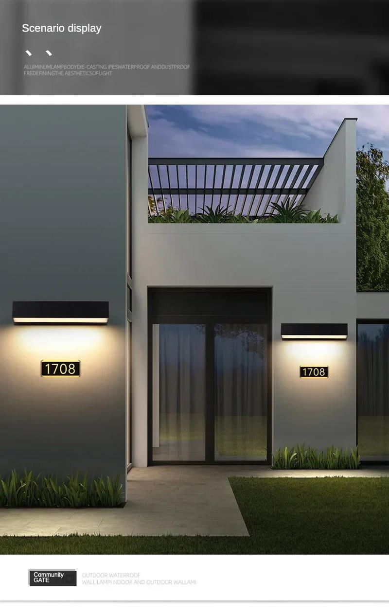 Description Picture 6 of itemWaterproof No Motion Sensor Light Wall Light LED Outdoor Lights AC85-265V Porch Lights Balcony Garden Lights Outdoor Wall Lamp