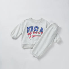 2025 New Baby Boys Girls Clothes Sport Clothing Tracksuit USA Printing Tshirt +shorts Clothes Toddler Clothing Sets