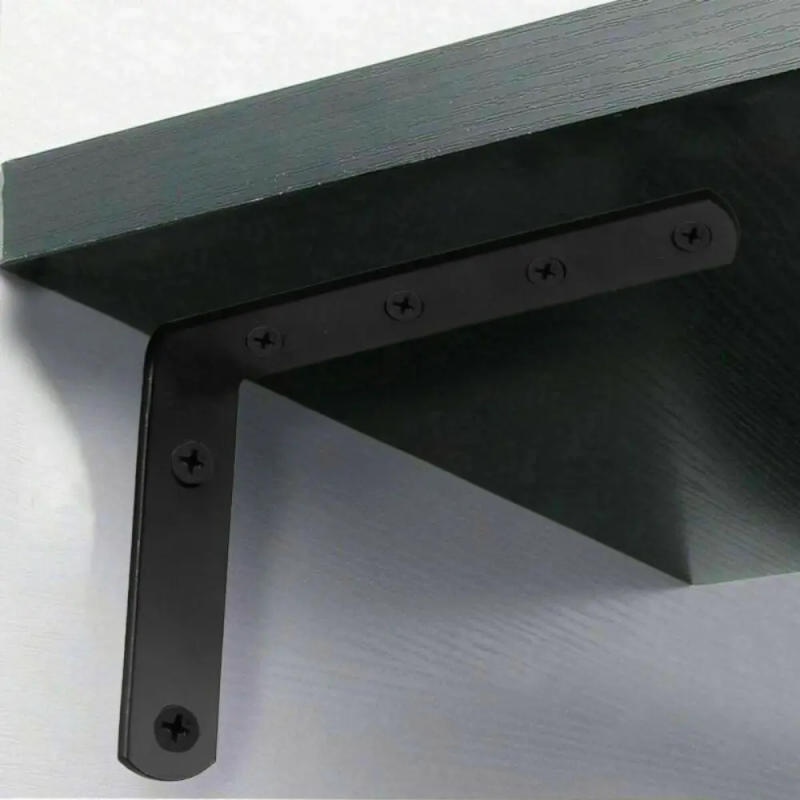 Description Picture 6 of item4Pcs Heavy Duty L Shaped Shelf Bracket Black With Screws Wall Mounted Shelf Bracket Hardware Accessories Support Frame