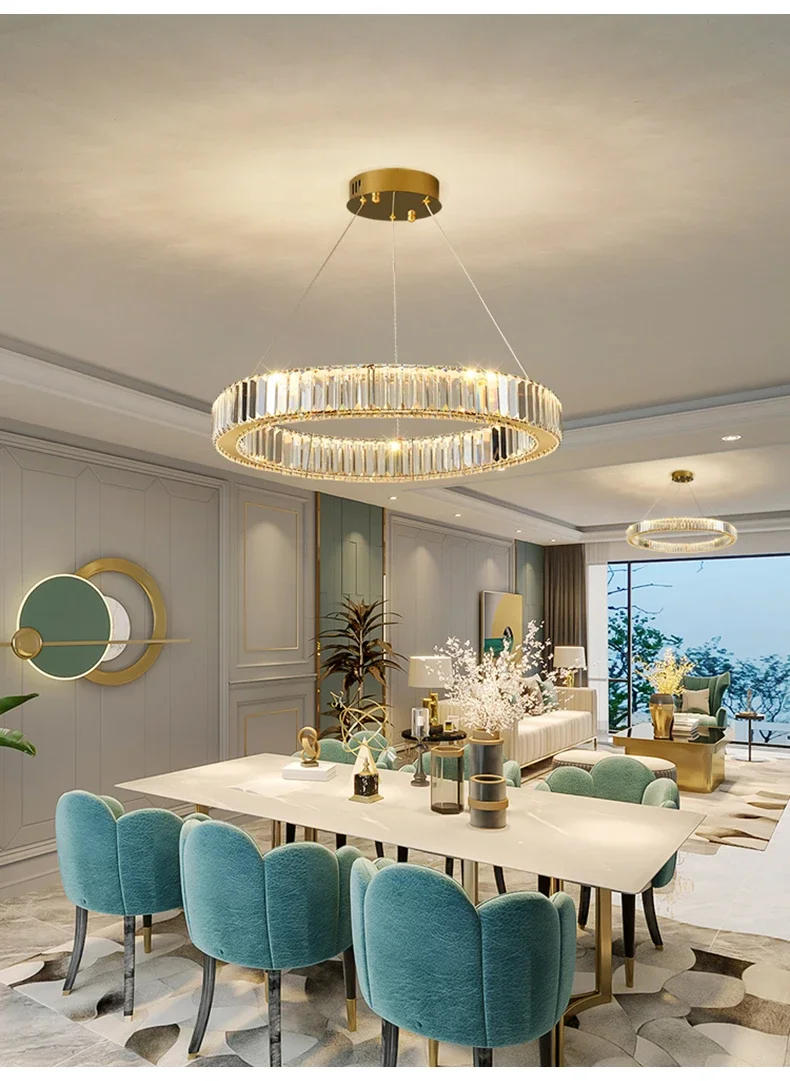 Description Picture 3 of itemModern Luxury Crystal Ceiling Pendant Lamp Living Room Bedroom Hanging Chandelier Bar Dining Table Light for Room Decor Lustre