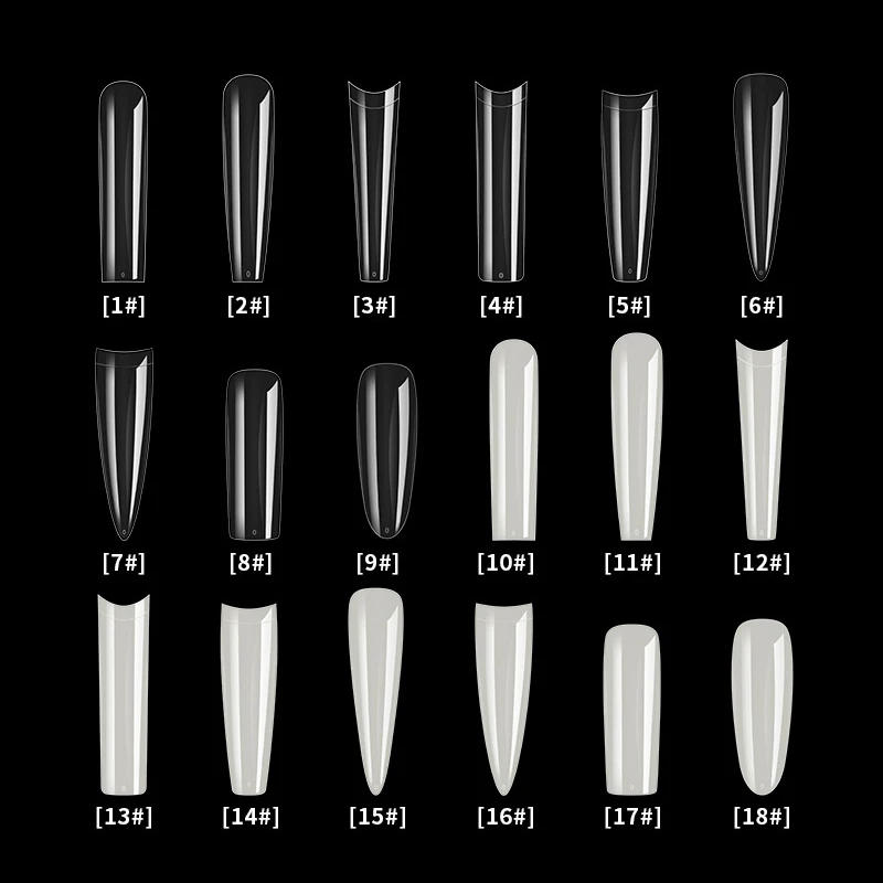Description Picture 6 of itemXXXL No Trace Super Long Coffin False Nail Art Tips French Stiletto Half Full Cover Fake Nails Extension Length Artificial Tips