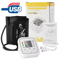 Automatic Digital Arm Blood Pressure Monitor Sphygmomanometer Tonometer Tensiometer Heart Rate Pulse Meter BP Monitor Healthy