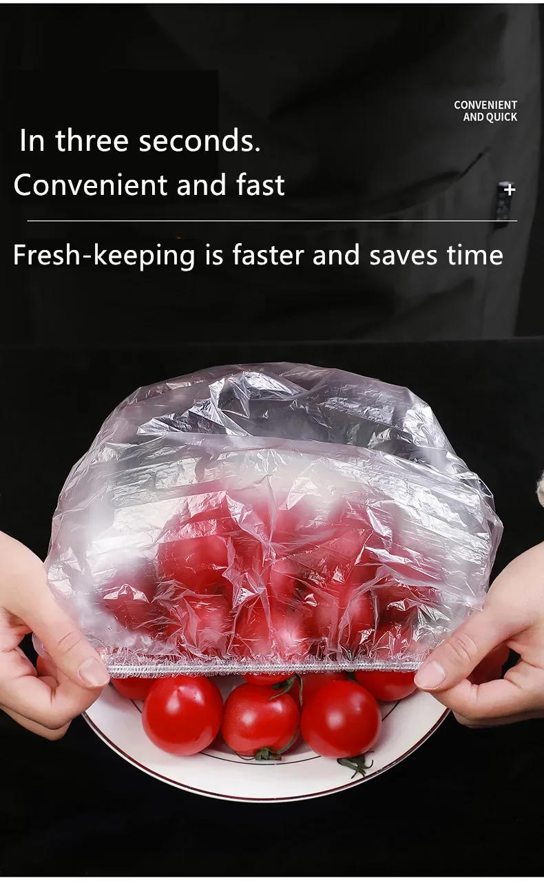 Description Picture 3 of item100pcs Reusable Food Wrap Storage Covers Bags For Bowl Elastic Plate Silicone Lid Cover Kitchen Fruit Plastic Fresh-Keeping Seal