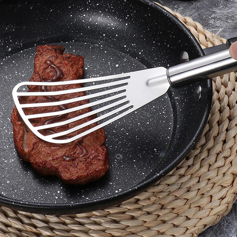 Description Picture 5 of itemSlotted Spatula Turner Stainless Steel Fish Multitude of Purposes Comfortable to Fry Fish Steak Eggs and Dumplings Tools