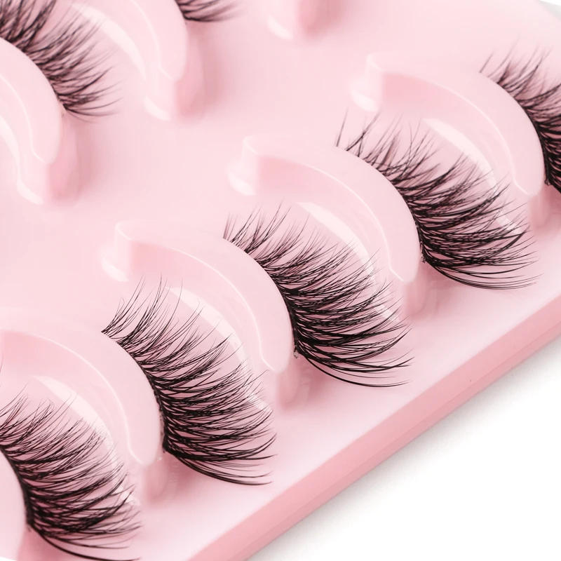 Description Picture 5 of itemHalf Eey Lashes Faux 3/5 Pairs 3D Mink Lashes Wispy 3d Fluffy Natural False Eyelashes Halves Fake Eyelash Extension Maquiagem