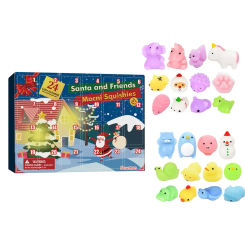 Advent Calendar with Daily Surprises Great for Expectations for Christmas Music Blind Box for Kids 24 Grid Rubber Toy
