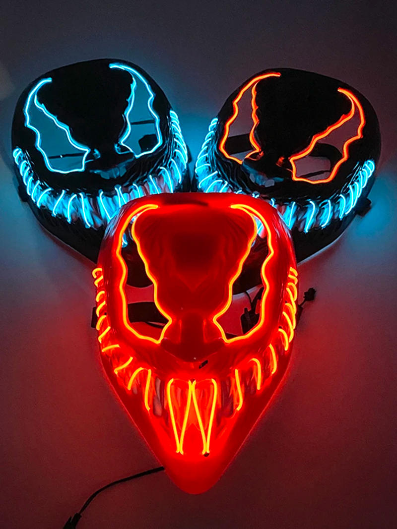 Description Picture 2 of itemNew Arrival Halloween Mask Horror Venom LED Luminous Mask Cosplay Costume Makeup Prom Party