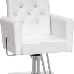 Classic Barber Chair with 330 lbs Hydraulic Pump All Purpose Reclining Salon Chair for Hair Stylist Salon&Spa Equipment(White)