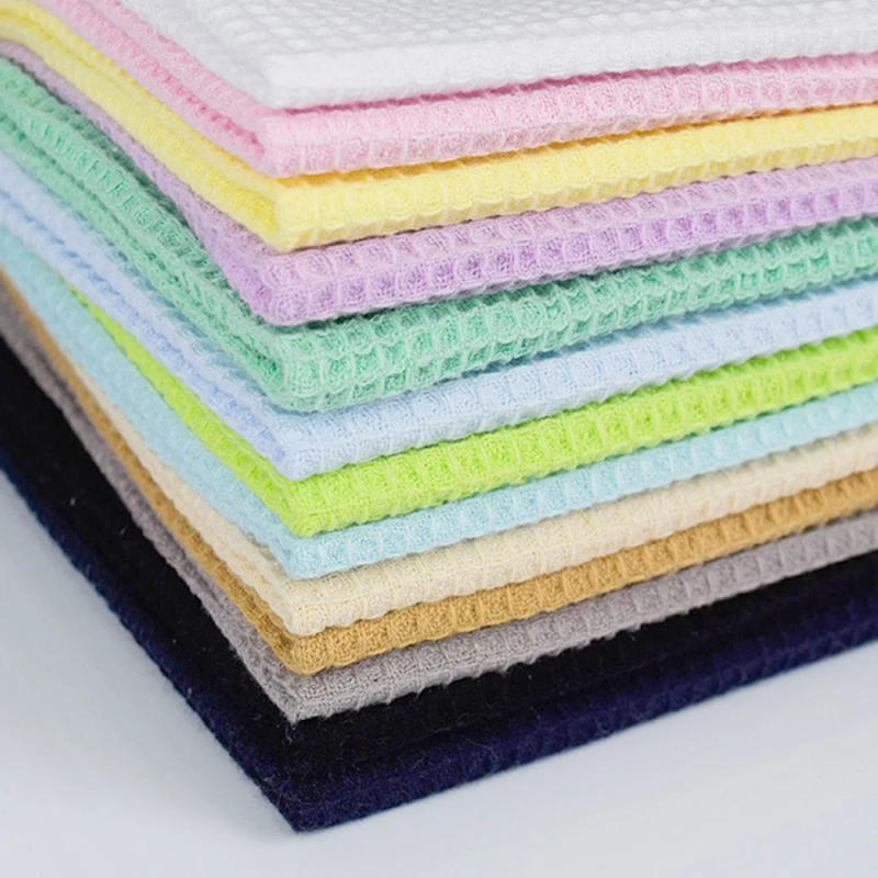 Description Picture 3 of itemSolid Color Waffle Check Polyester Cotton Knitted Fabric For Sew Sofa Blanket Pillowcase Cushion Towel Craft Materials DIY Cloth