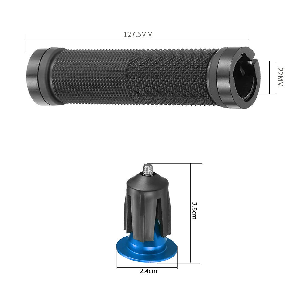 Description Picture 2 of itemBicycle Handbar Grips with 1Pair Alluminium Alloy End Plugs,Rubber, Non-slip,Bilateral Lock Cycling