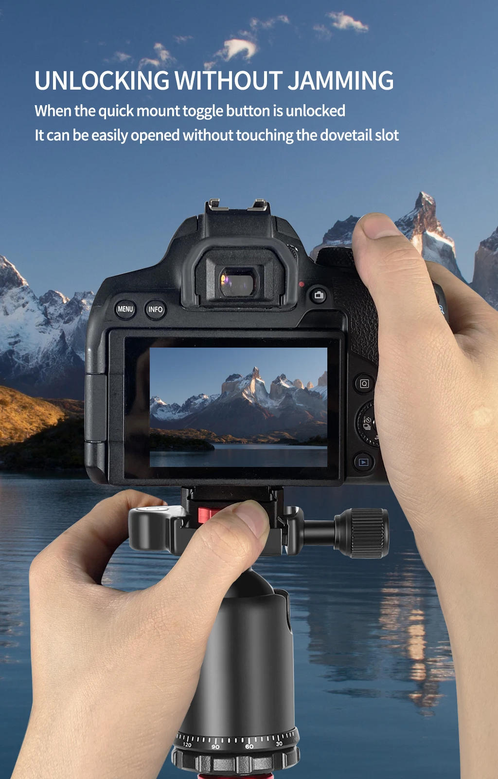 Description Picture 6 of itemQuick Release Clamp Plate V-Lock Mount Anti-shake Clamp 1/4" Screw for 38mm Tripod Head Field Monitor LED Light Camera Accessory