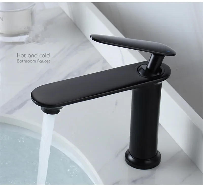 Description Picture 4 of itemBasin Faucet Brass Bathroom Mixer Tap Brushed Gold Wash  Single Handle Hot and Cold Lavotory