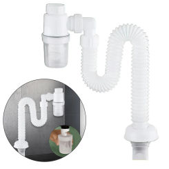 Retractable Deodorizing Filter Anti Clogging Flexible Downspout Telescopic Flexible Sink Drain Home Sink Hose for Bathroom Sink