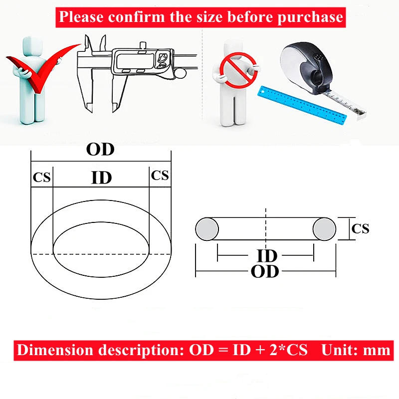 Description Picture 2 of itemO Rings Rubber Silicone O Ring Seal NBR VMQ FKM Sealing O-rings Nitrile Washer Rubber oring set Assortment Kit Set Box Ring