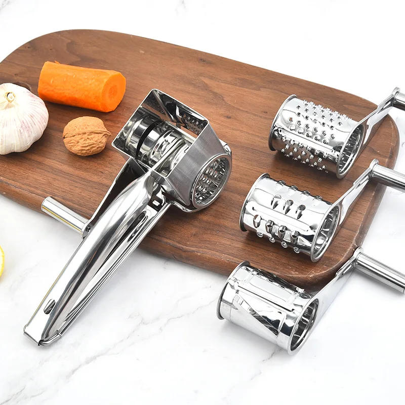 Description Picture 4 of itemRotary Cheese Grater Stainless Steel Handheld Cheese Slicer Butter Shredder Multi-functional Vegetables Cutter Kitchen Gadgets