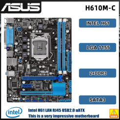 ASUS H61M-C Motherboard LGA 1155 DDR3  Intel H61 support i5-2500 2380 3240 3210 2105 2100 3570 G1610 cpu