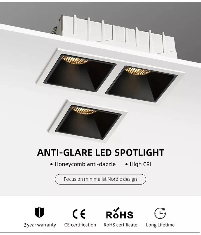 Description Picture 2 of itemModern Recessed Led Downlight Simple Led Ceiling Downlight Deep Anti-glare Indoor Led Spot Lighting For Home Office Stores Lamp