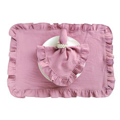 4PCS 35x50cm Flounced Cloth Napkins Cotton Ruffles Soft Wedding Decoration Home Table Decor Party Christmas Fishtail Tea Towel