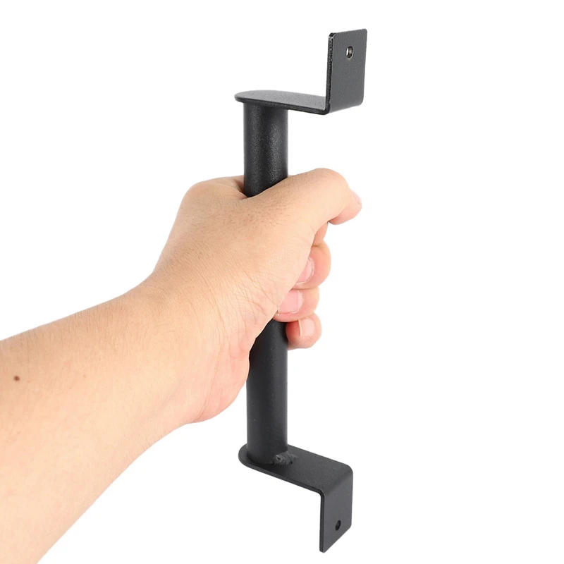 Description Picture 5 of item2Pcs Black Carbon Steel Sliding Barn Door Pull Handle For Sliding Barn Door Garden Gates Garages Hardware Kit