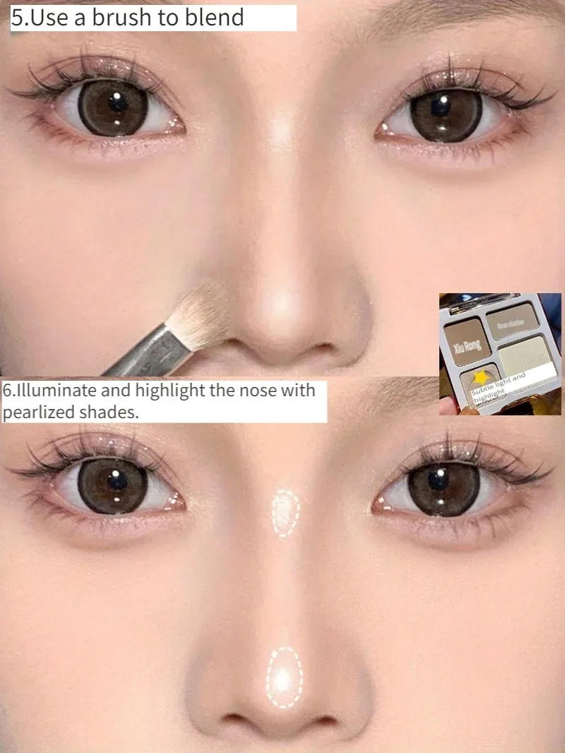 Description Picture 6 of itemTATIBEAUTY 4-Color Contour Palette Multi-Use Matte Brightener Shimmer Highlight for Eye Shadow And Contouring