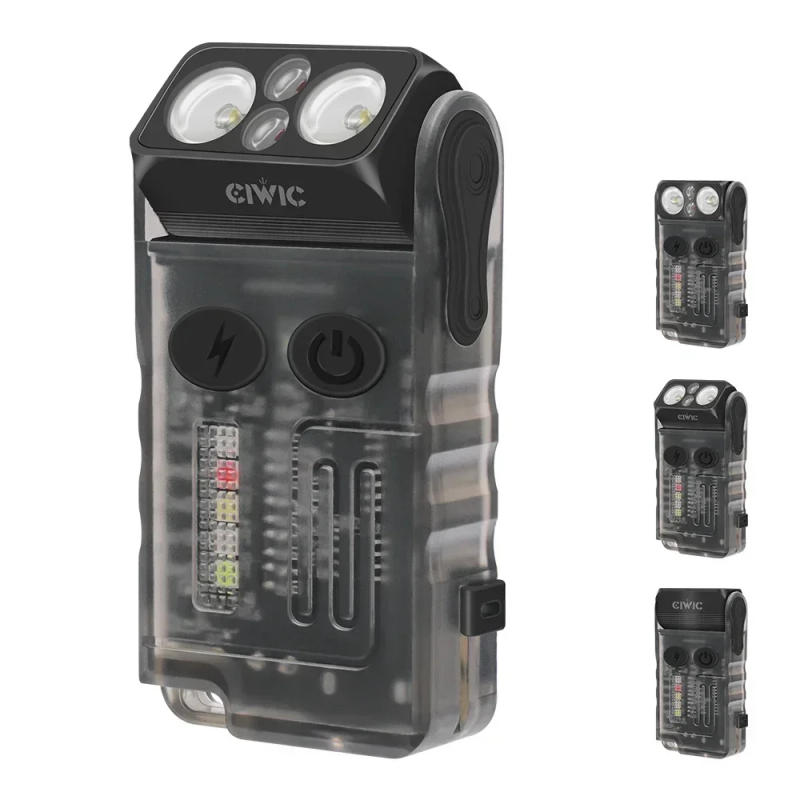 Description Picture 2 of itemKDULIT V20 Keychain EDC LED Flashlight Head Swivels USB Rechargeable Magnet Torch Buzzer Work Light with Clip Magnet Lantern